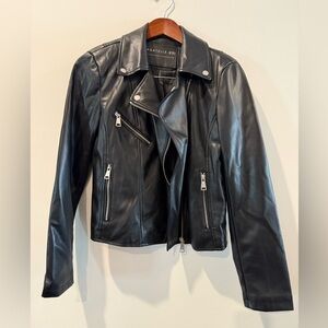 bagatelle Classic Black Leather Jacket Size M